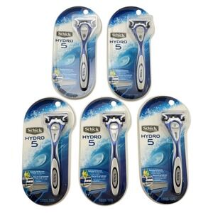 Schick Hydro 5 NIP Razor Handle + 1 Cartridge Set (5) New Clamshell Packaging